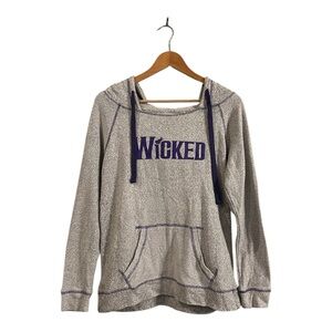 Wicked Broadway Musical Gray Purple Pullover Hoodie Medium